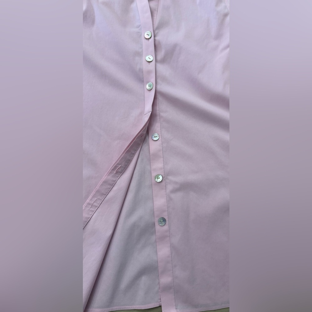 Foxcroft No Iron 3/4 Sleeve Tunic Pink Women's Button Down Top Blouse Size 12 - Picture 11 of 13